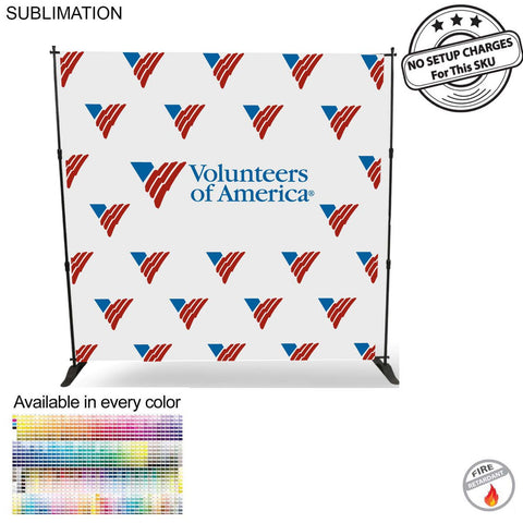 Volunteer, Non-for-profit 8' Backdrop, Media Wall, with Full Color Graphics, Photos, NO SETUP CHARGE