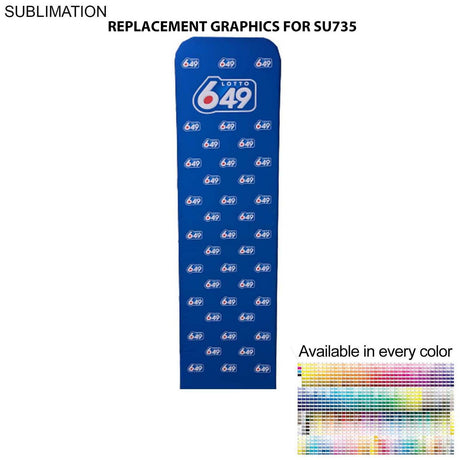 Replacement Full Color Graphics Double Sided for 2'W x 90"H EuroFit Banner with Steel Base, NO SETUP