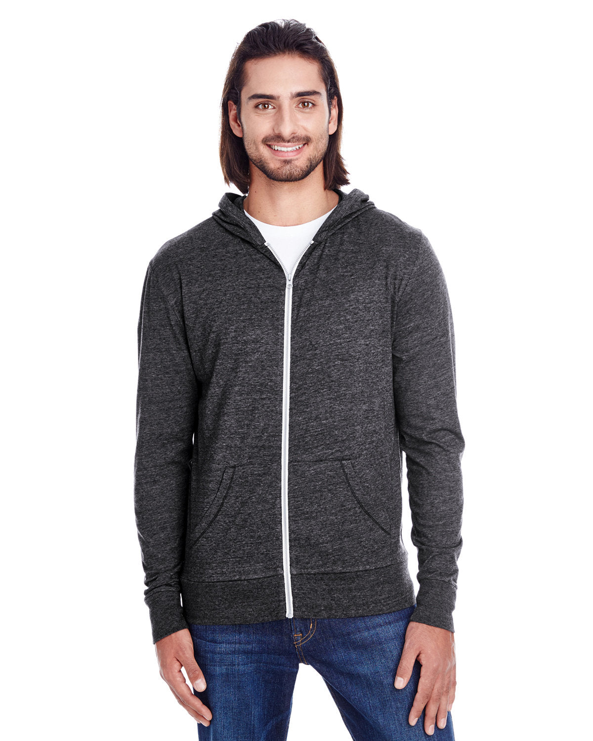 000236 THREADFAST Unisex Triblend Full-Zip Light Hoodie