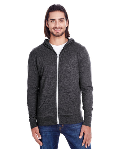 000236 THREADFAST Unisex Triblend Full-Zip Light Hoodie