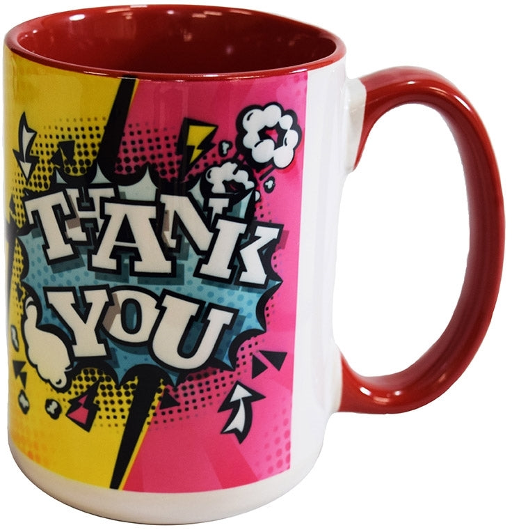 The Full Hinton 14oz 2tone white/red Sublimation mug in Ripple brown gift box