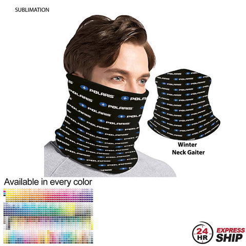 24 Hr Express Ship - Sublimated Multifunction Tubular 2-ply WINTER Neck Gaiter (Microfleece)