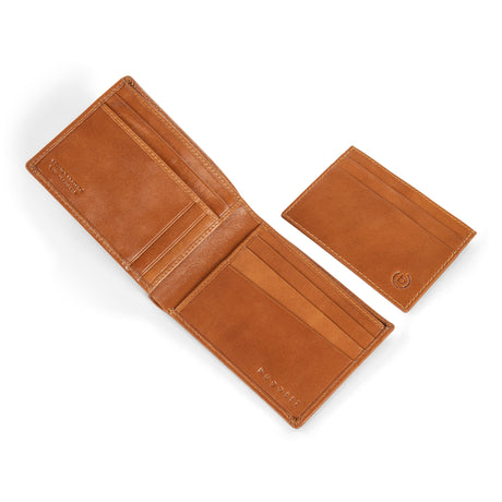 BUGATTI-3PCS SET-Slim Wallet, Key Chain, Card Case-Leather