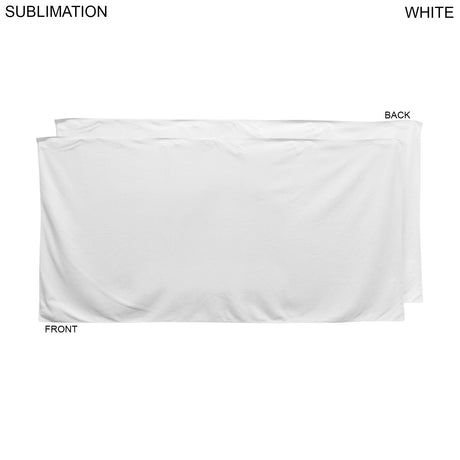 Plush and Soft Velour Terry Cotton Blend White Beach Towel, 30x60, Sublimated Full color logos