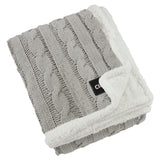 Personalized Cable Knit Chenille Sherpa Throw, with Lasered logo patch, NO SETUP CHARGE