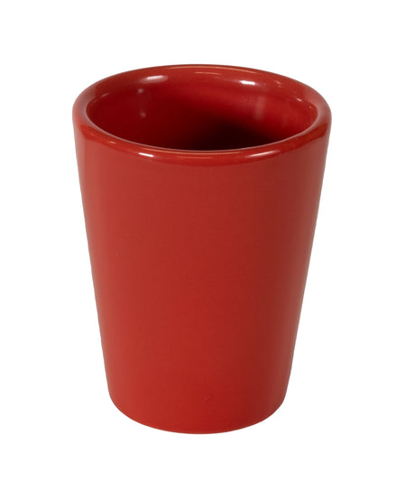 Bijou 2oz glossy ceramic shot glass red