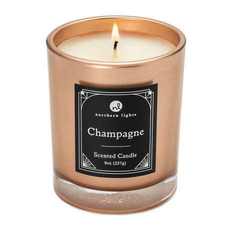 Zippo® Rose Gold Rechargeable Candle Lighter & 8 oz Champagne Candle Gift Set