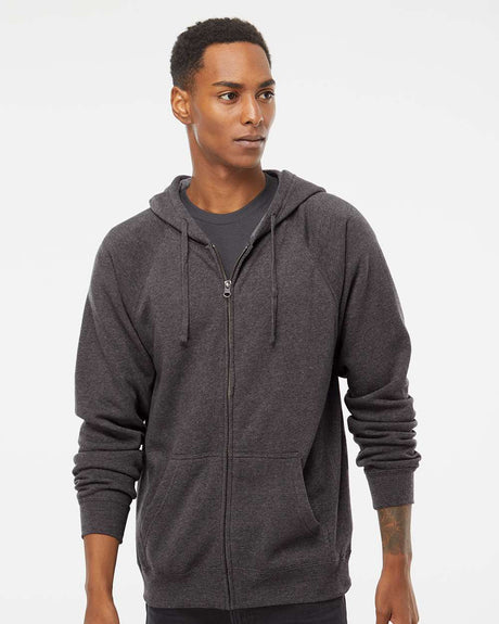 Independent Trading Co. Unisex Special Blend Raglan Full-Zip Hooded Sweatshirt