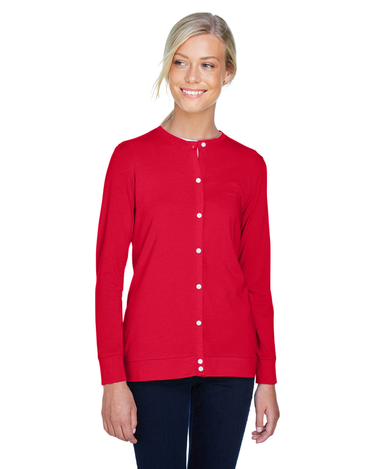 DEVON AND JONES Ladies' Perfect Fit? Ribbon Cardigan