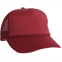 5 Panel Poly Foam Mesh Trucker Cap w/Flat Bill