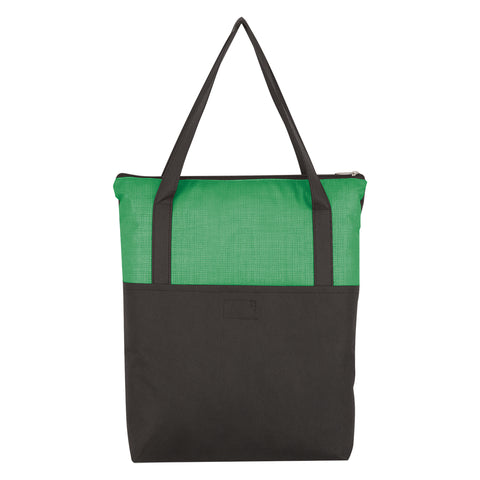 Crosshatch Non-woven Zippered Tote Bag