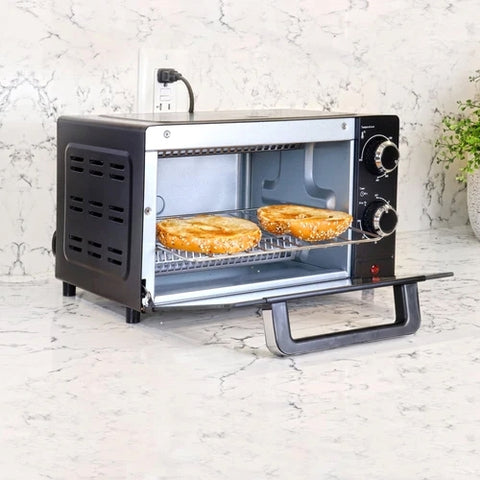Total Chef 4-Slice Toaster Oven, Black