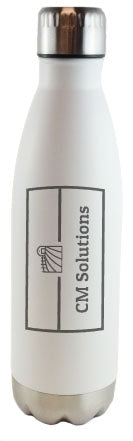 Calico 17oz matte white finish double wall stainless steel water bottle