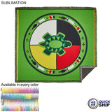 48 Hr Quick Ship -Tapestry Throw Blanket with Fringed Edges, 55"x62", Sublimated Edge to Edge 1 side