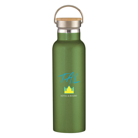 21 Oz. Liberty Stainless Steel Bottle With Wood Lid
