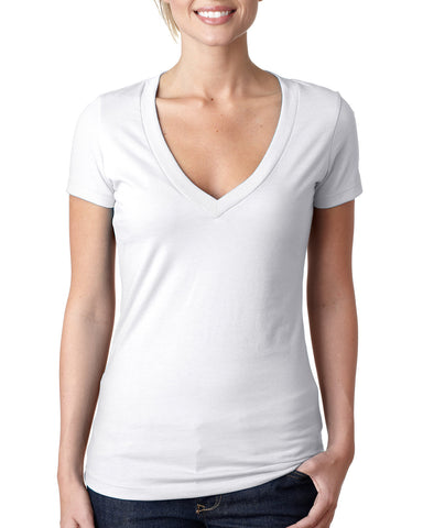 NEXT LEVEL APPAREL Ladies' CVC Deep V-Neck T-Shirt