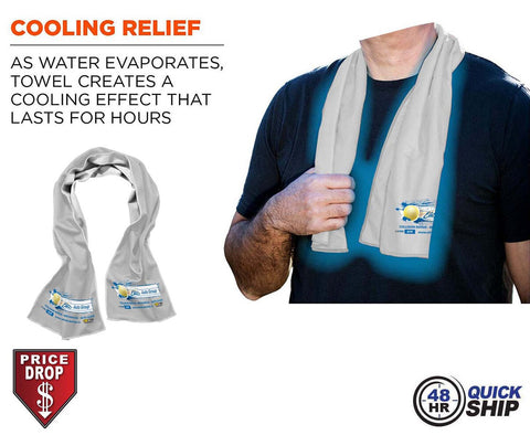 48 Hr Quick Ship - White Cooling Towel, 12