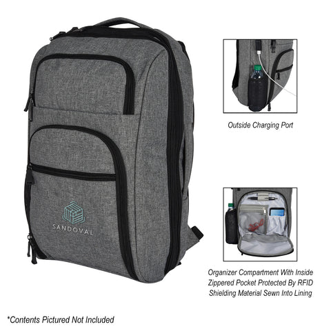 Heathered Rfid Laptop Backpack & Briefcase