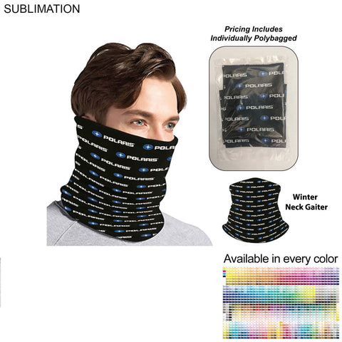 Individually Polybagged Sublimated Multifunction Tubular 2-Ply Winter Neck Gaiter