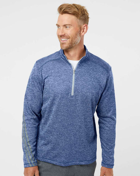 Adidas Brushed Terry Heathered Quarter Zip Pullover