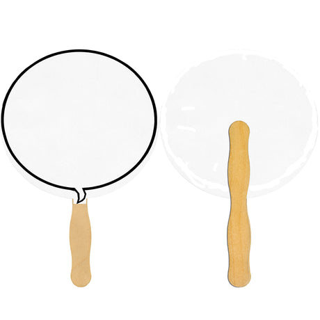 Talk Bubble Glued Hand Fan (1 Side/ Four Color Process Imprint)