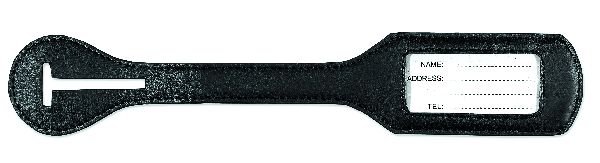 Bag Tag Black smooth simuleather