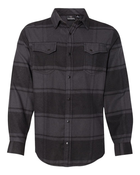 Burnside® Snap Front Long Sleeve Plaid Flannel Shirt