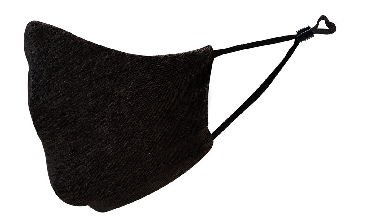 Youth Size Fashion Face Mask with adjusters, 100% Cotton, 2 layer, black- Blank