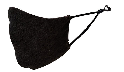 Youth Size Fashion Face Mask with adjusters, 100% Cotton, 2 layer, black- Blank