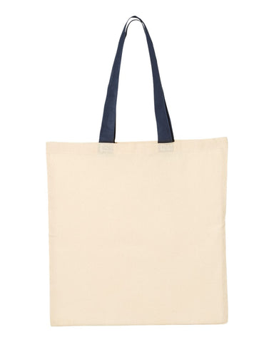 Q-Tees™ Economical Tote w/Contrast-Color Handles