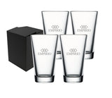 ~Mixing Glass 16oz clear, set of 4 in a Sable gift box