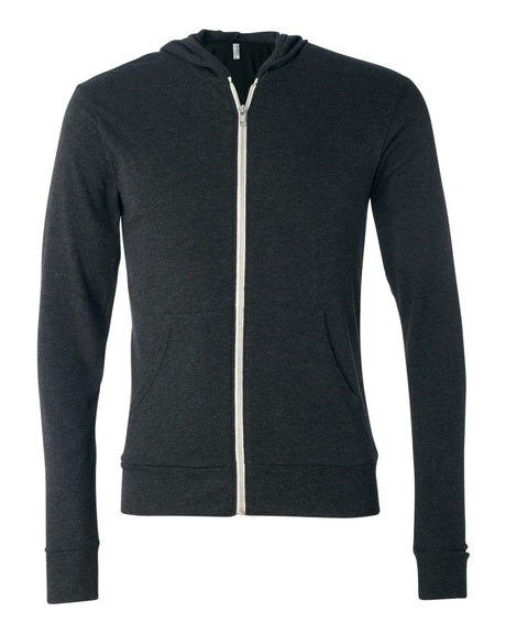 Bella+Canvas® Unisex Lightweight Hooded Full-Zip Sweater