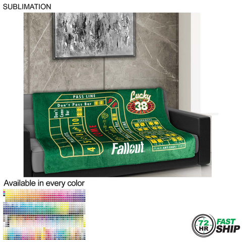 72 Hr Fast Ship - Plush and Cozy Mink Flannel Fleece Blanket, 50x60, Sublimated Edge to Edge 1 side