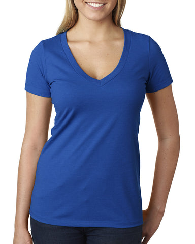 NEXT LEVEL APPAREL Ladies' CVC Deep V-Neck T-Shirt