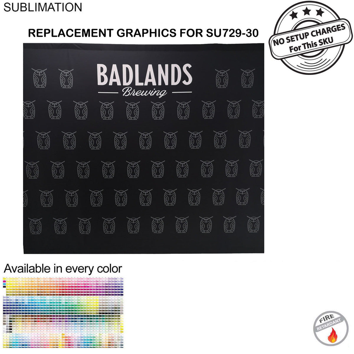 Replacement Full Color Graphics for 10' Wide Display, Media Wall, Backdrop SU729-30, NO SETUP CHARGE