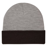 Two-Tone Knit Beanie With Cuff