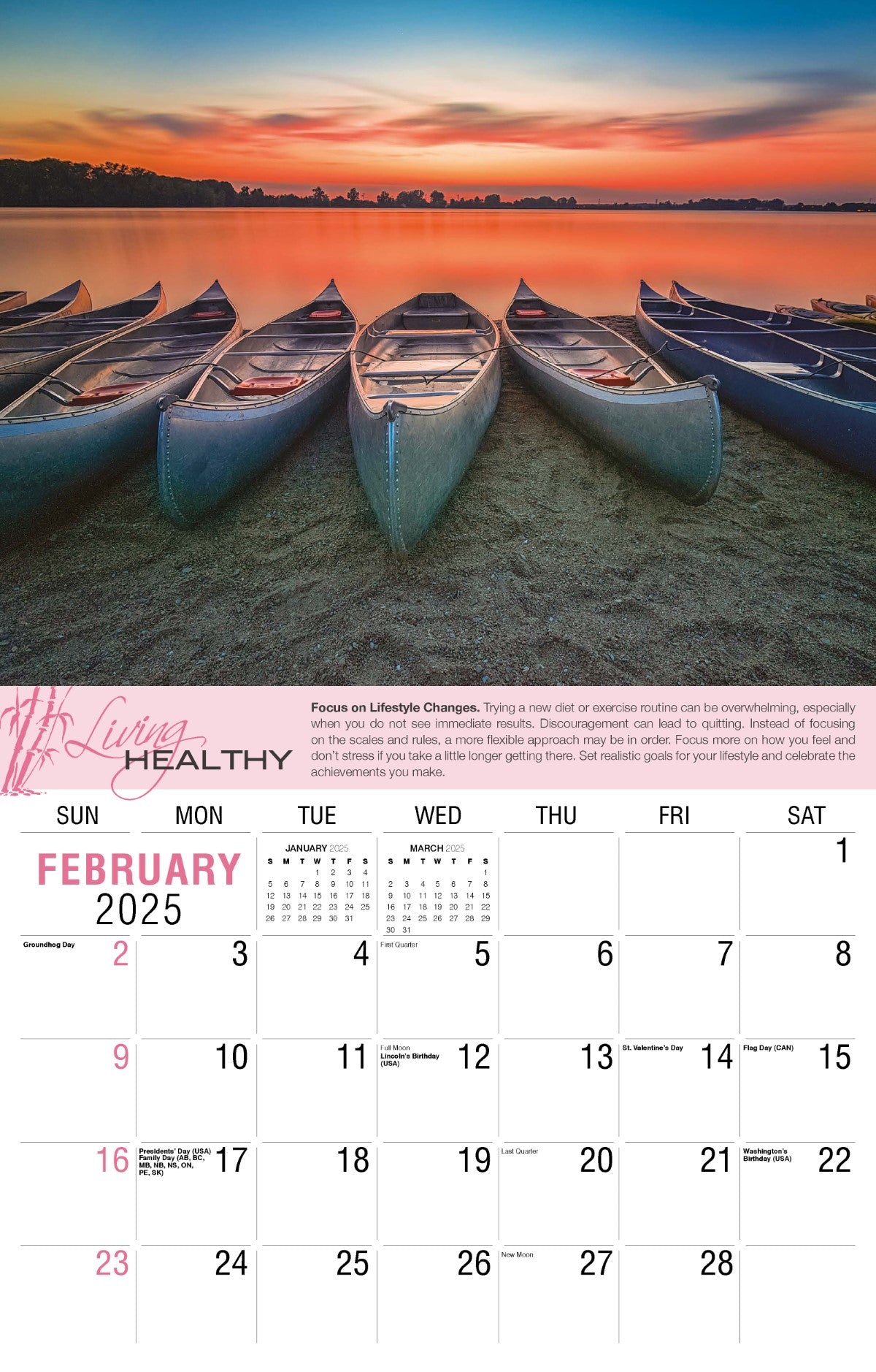 Galleria Wall Calendar 2025 Living Healthy