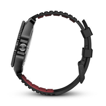 Journey Black Dial Watch w/Rubber Strap