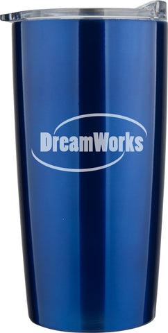 Airdrie 20oz double wall vacuum stainless steel travel tumbler glossy blue