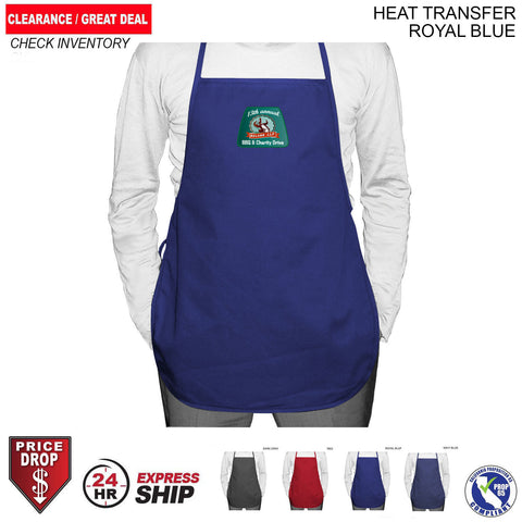 24 Hr Express Ship - Discounted Shorter Length Twill Bib Apron, 19x24, No Pockets