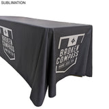 48 Hr Quick Ship - Sublimated PREMIUM Cloth for 6' table, Drape style, Closed Back, Rounded Corners