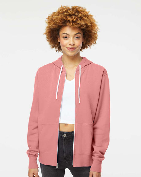 Independent Trading Co. Unisex Lightweight Full-Zip Hooded Sweatshirt