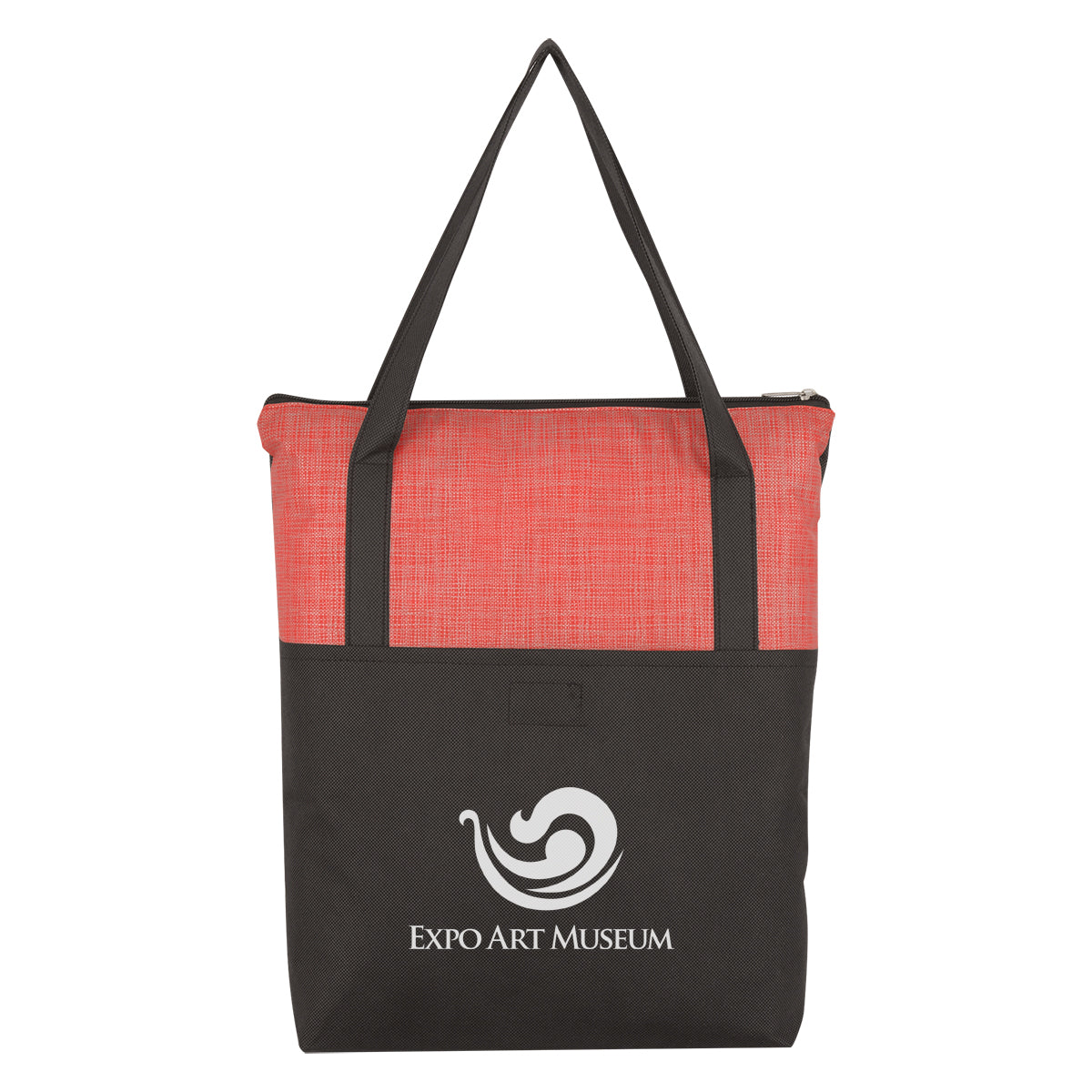 Crosshatch Non-woven Zippered Tote Bag