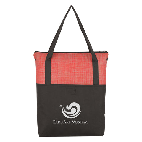 Crosshatch Non-woven Zippered Tote Bag