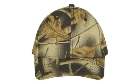 Brushed Cotton Cap w/Leaf Print Camouflage