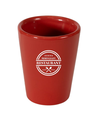 Bijou 2oz glossy ceramic shot glass red