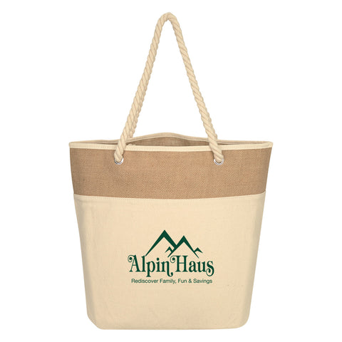 Burlap Rope Tote Bag