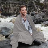 48 Hr Quick Ship - Crochet Knit Blanket, 50x60, with Lasered logo patch, NO SETUP CHARGE