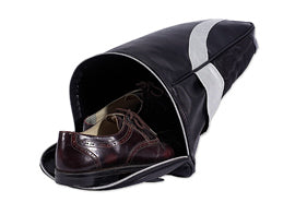 Black Simuleather Shoe Bag