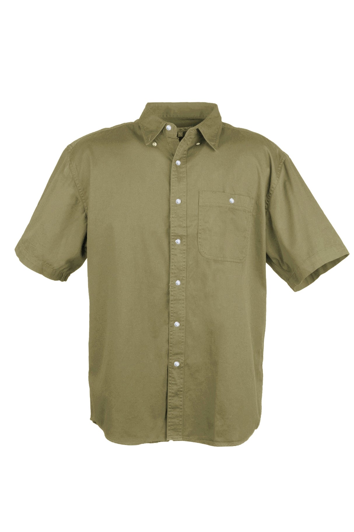 Men's 100% Cotton Twill Short Sleeve Shirt Tall (Beige) (LT-3XLT)